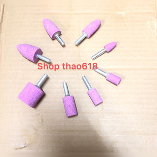 8 Đá mài trục 6mm hình nón, trụ >>