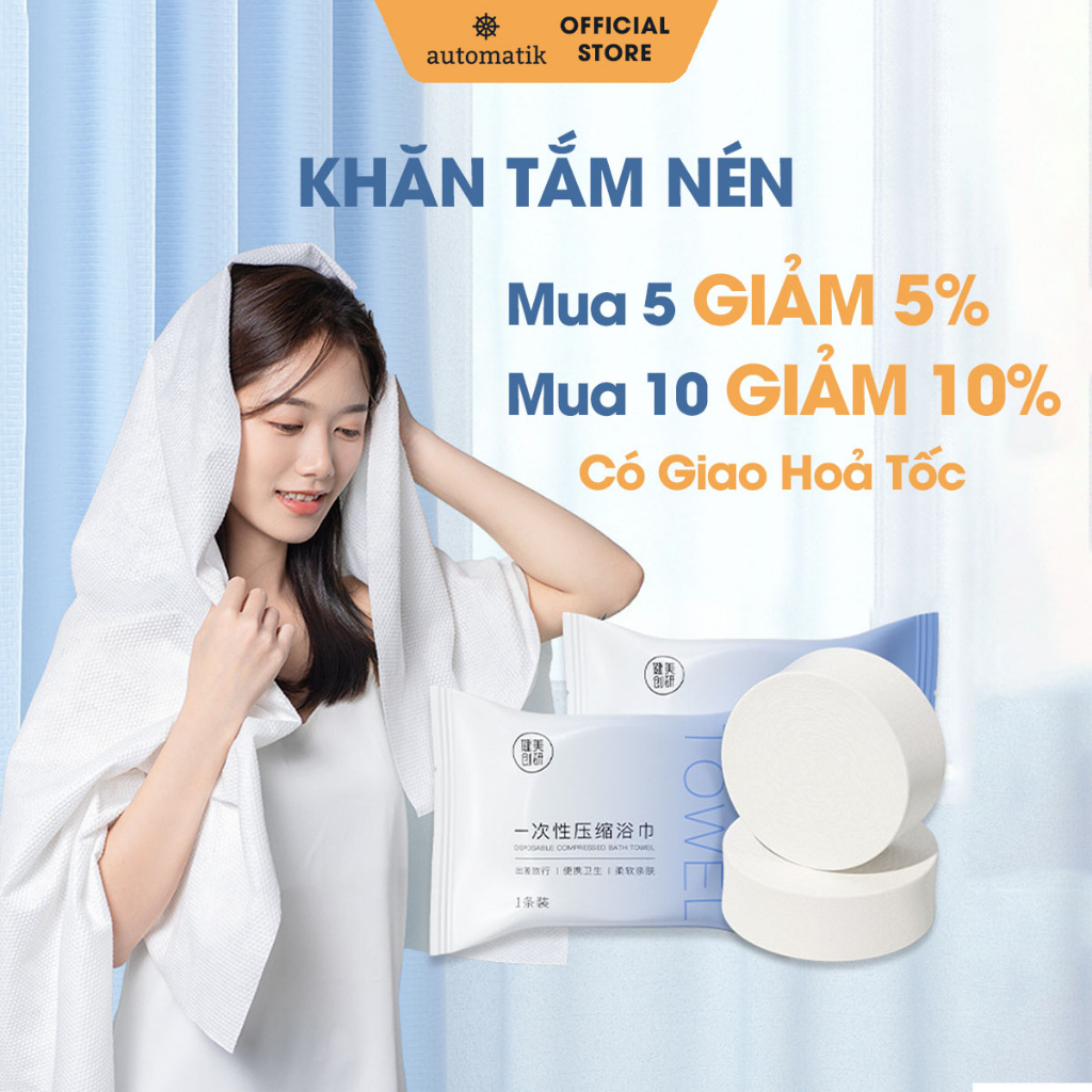 Khăn Tắm Nén Du Lịch 70x140 cm, Tiện Lợi, An Toàn, Khăn Tắm Nhỏ Gọn Bỏ Túi, Phụ Kiện Du Lịch - Automatik