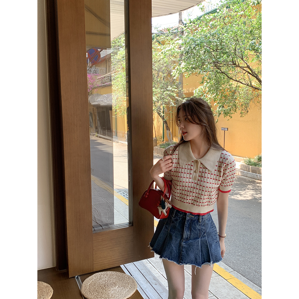 Chân váy nữ, chân váy jeans nữ hàn quốc xếp ly màu xanh size S M L SKUCV-44B1