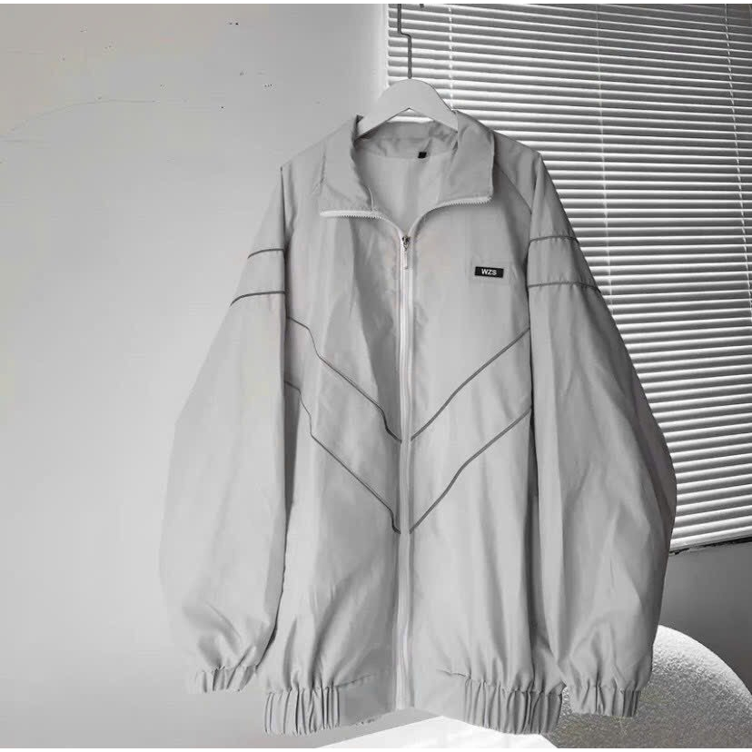 Áo Khoác Dù 2 Lớp Viền Phản Quang WZS Có Túi Trong Unisex