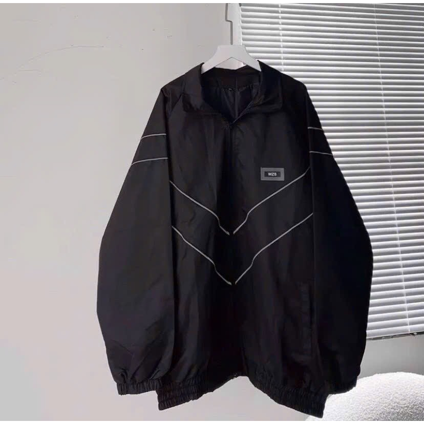 Áo Khoác Dù 2 Lớp Viền Phản Quang WZS Có Túi Trong Unisex