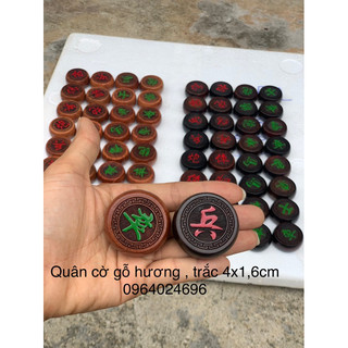Quân cờ tướng gỗ trắc , hương đục nổi 4cm dày 1,6cm