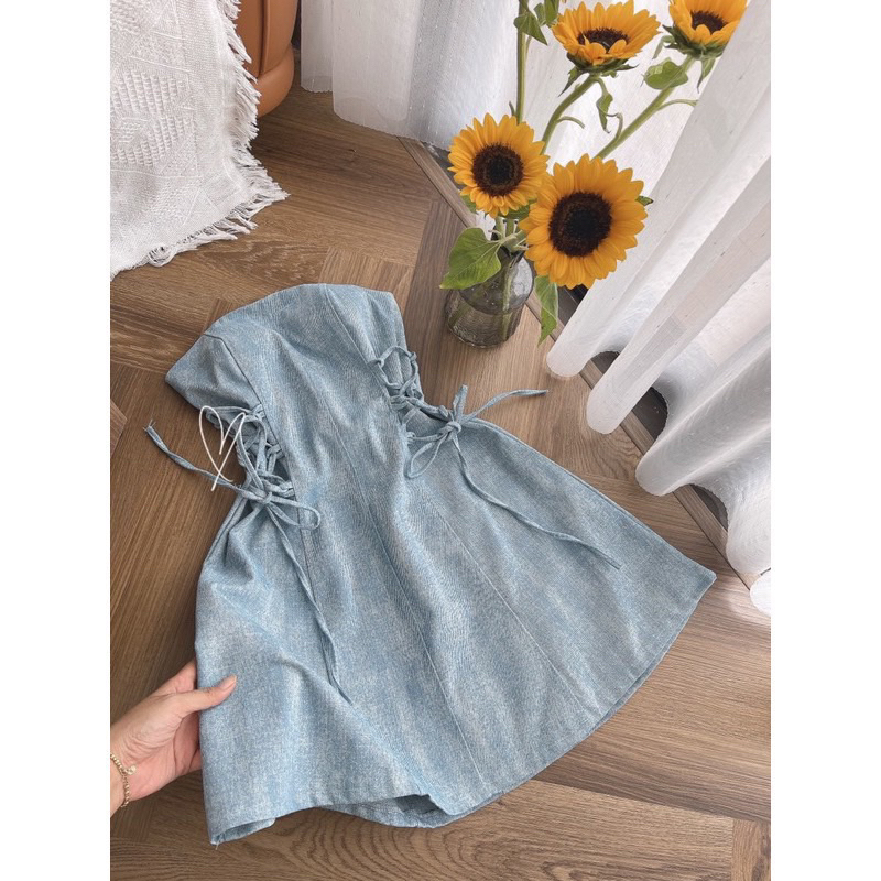 Đầm ống đan dây xanh  - Chitchitstore