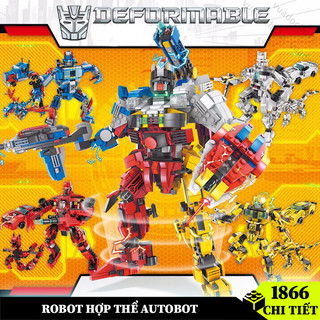  Đồ chơi lắp ráp robot Transformer Combining 1866 chi tiết mô hình lắp ráp robot biến hình mô hình xe dạng hộp giấy 