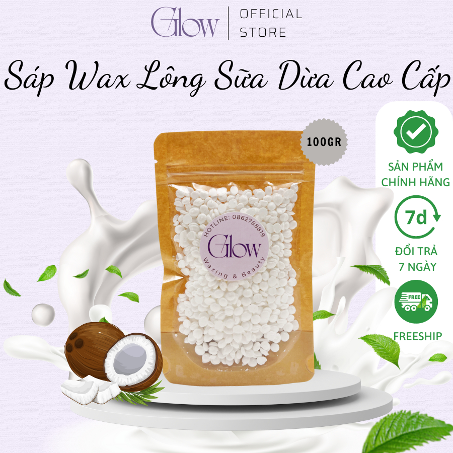 Combo Chén Silicon Nấu Sáp Wax Lông GLOW WAXING + 100gr Sáp Wax Lông GLOW WAXING Premium Tặng Que