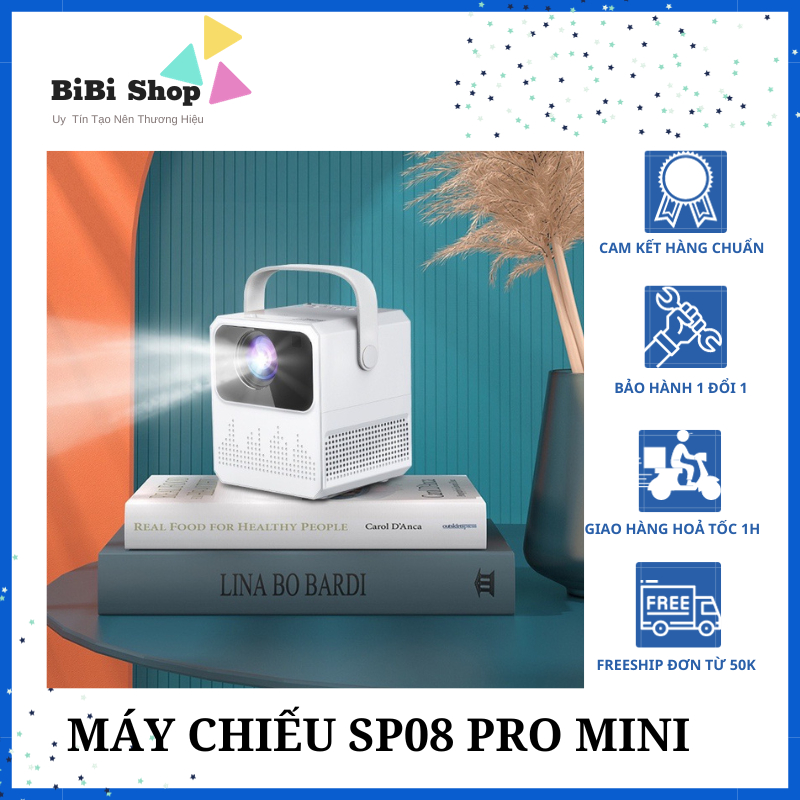 Máy Chiếu Sp8 Pro Mini Android 9.0 Ram 1G - Bộ Nhớ 8G - Độ Phân Giải 1080HD - Hỗ Trợ Đa Ngôn Ngữ Có Tiếng Việt-BIBI SHOP