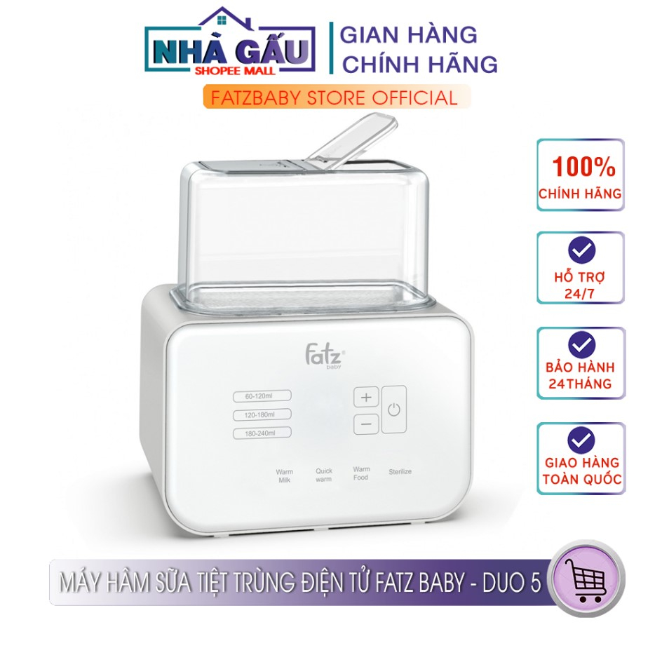 MÁY HÂM SỮA TIỆT TRÙNG ĐIỆN TỬ 2 BÌNH FATZ BABY - DUO 5 - FB3203TN