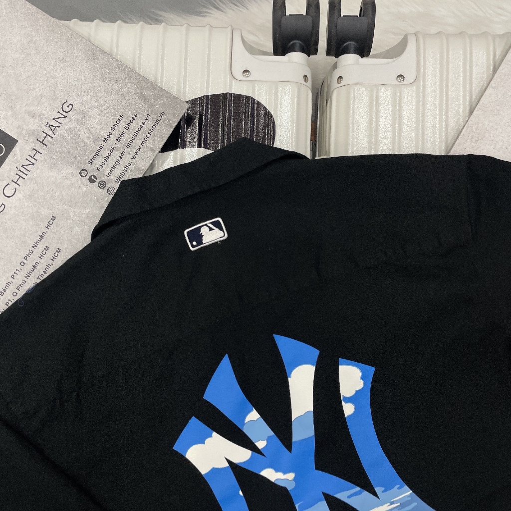 Áo Sơ Mi Mlb - Tay Ngắn - * Đám Mây * - Đen