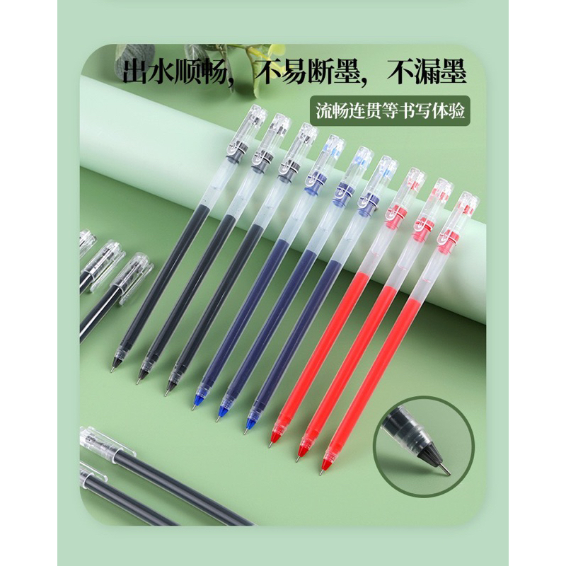 Bút viết dạng nước 3 màu Đen - Xanh - Đỏ ngòi 0,5mm đều mực, một bút bằng 3 ngòi bình thường