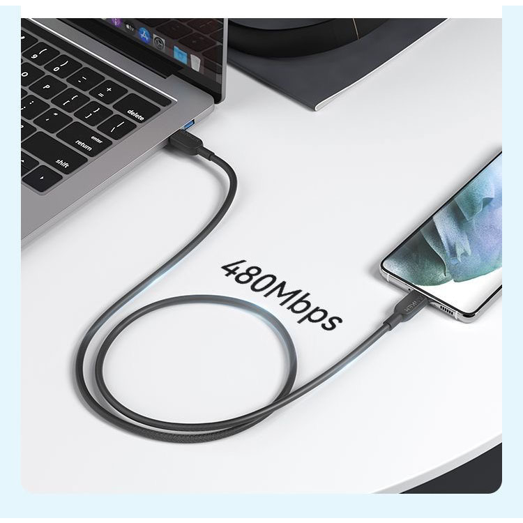 Cáp sạc nhanh Anker A310 Typ-C to Typ-C A81E1/A81E2 0.9m/1.8m 60W,cho 15 Pro 15 Pro Max iPad Laptop Android,Bảo Hành 12T