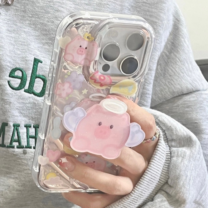 ỐP IPHONE FULL VIỀN HOẠ TIẾT HEO BAY