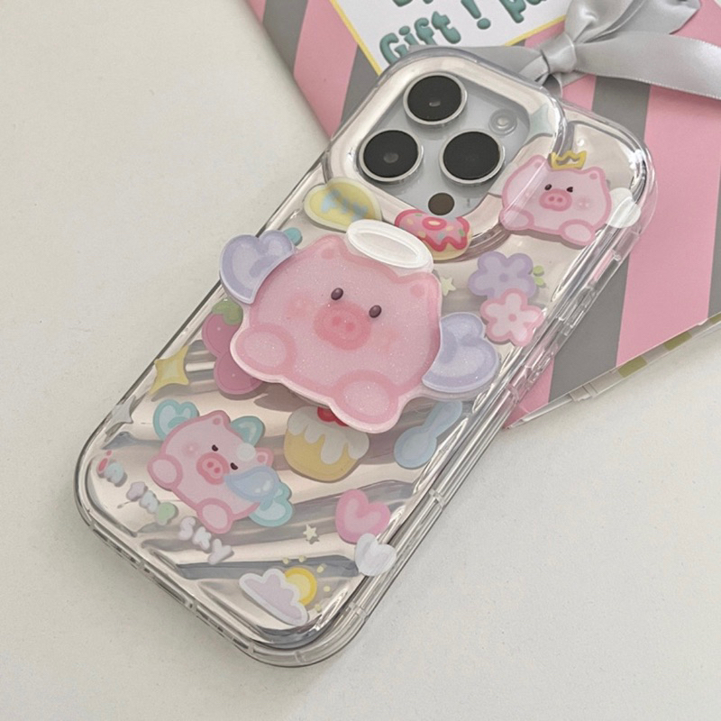 ỐP IPHONE FULL VIỀN HOẠ TIẾT HEO BAY