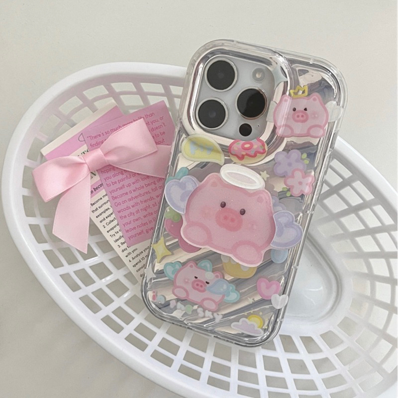 ỐP IPHONE FULL VIỀN HOẠ TIẾT HEO BAY