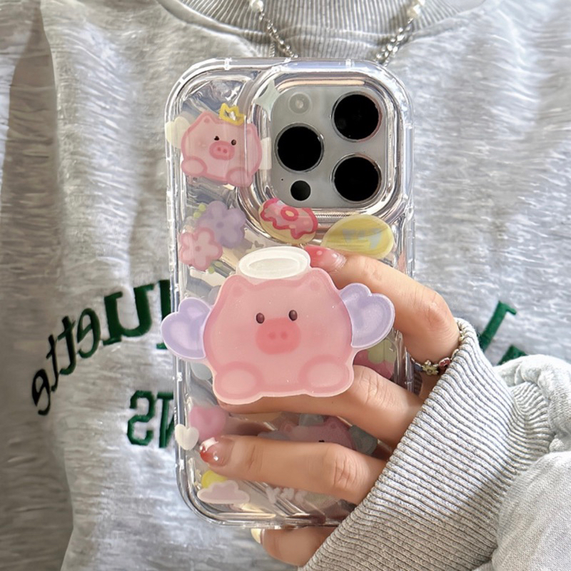ỐP IPHONE FULL VIỀN HOẠ TIẾT HEO BAY