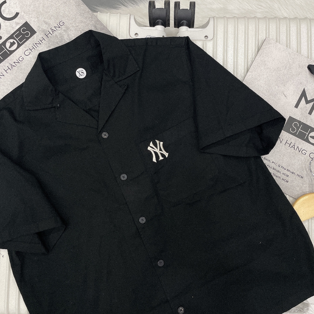 Áo Sơ Mi Mlb - Tay Ngắn - * Đám Mây * - Đen