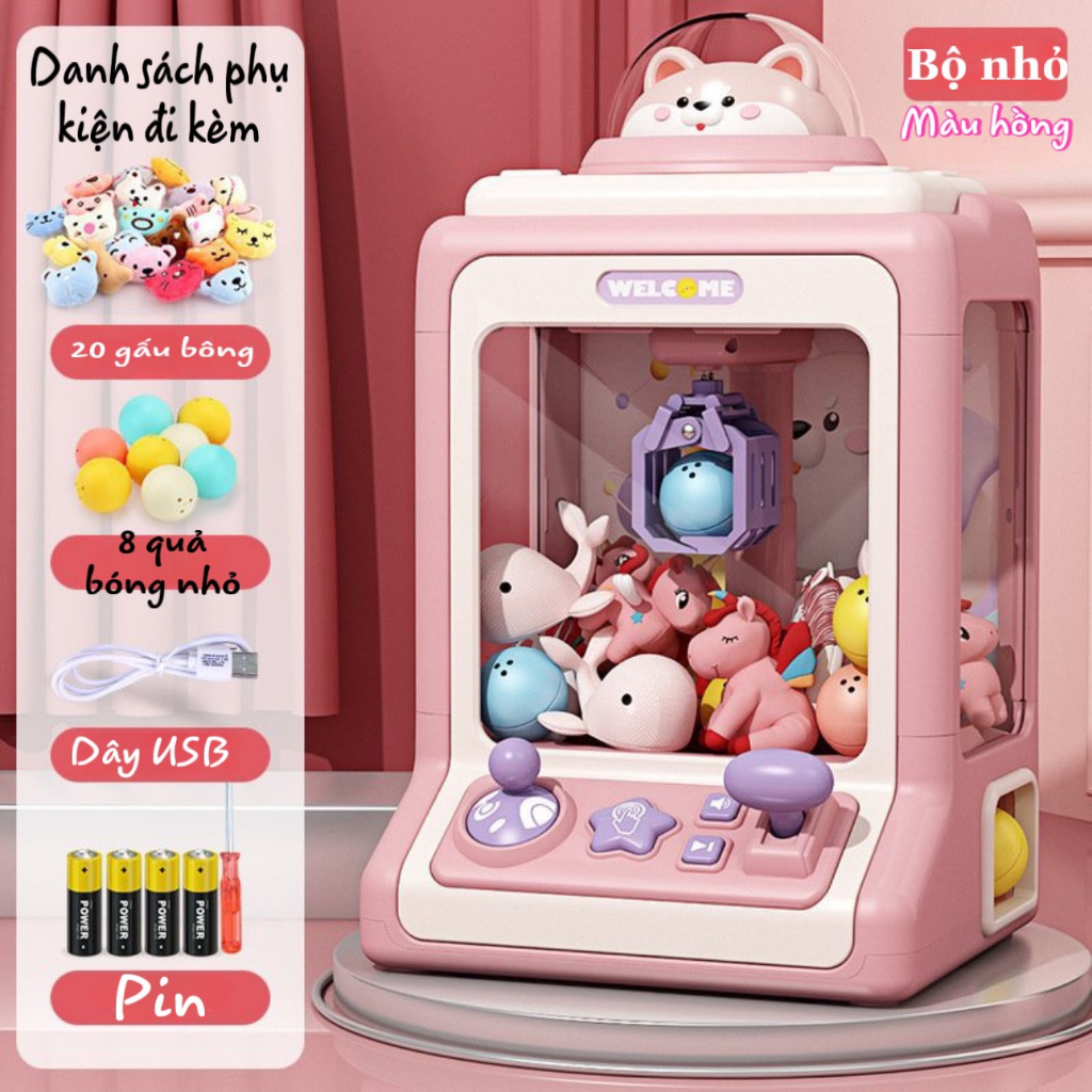 Đồ Chơi Trẻ Em Máy Gắp Thú Bông Mini Kích Thước Lớn, Có Nhạc Có Đèn - Đồ Chơi Phát Triển Trí Tuệ Thông Minh Cho Trẻ