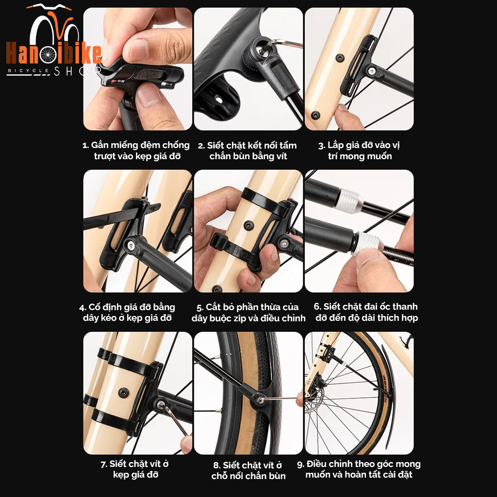 Chắn bùn SAU kẹp khung RockBros sử dụng cho xe đạp Road, Touring, Fixed Gear