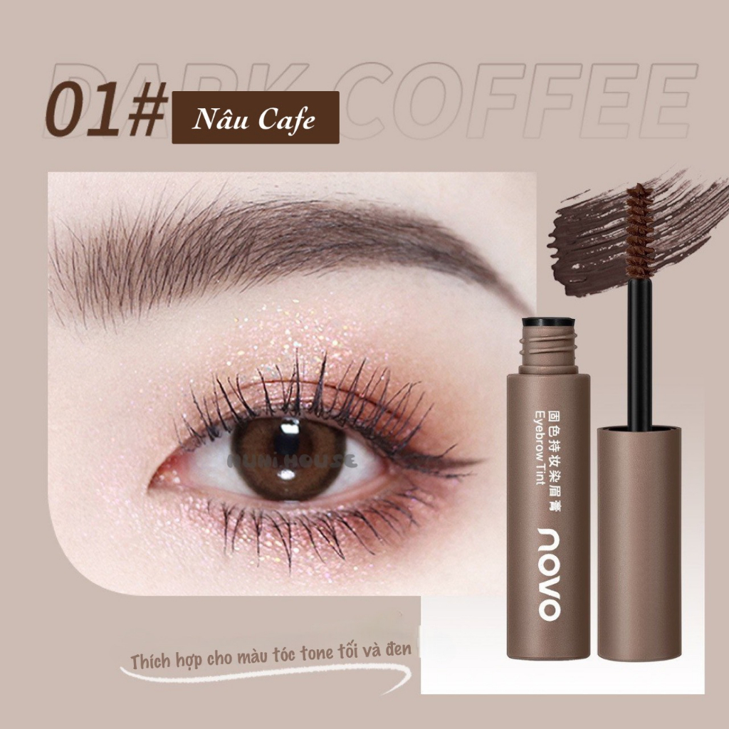 Mascara Lông Mày NOVO Eyebrow Tint Tự Nhiên Lâu Trôi Chống Thấm Nước Mồ Hôi Bền Màu Cả Ngày