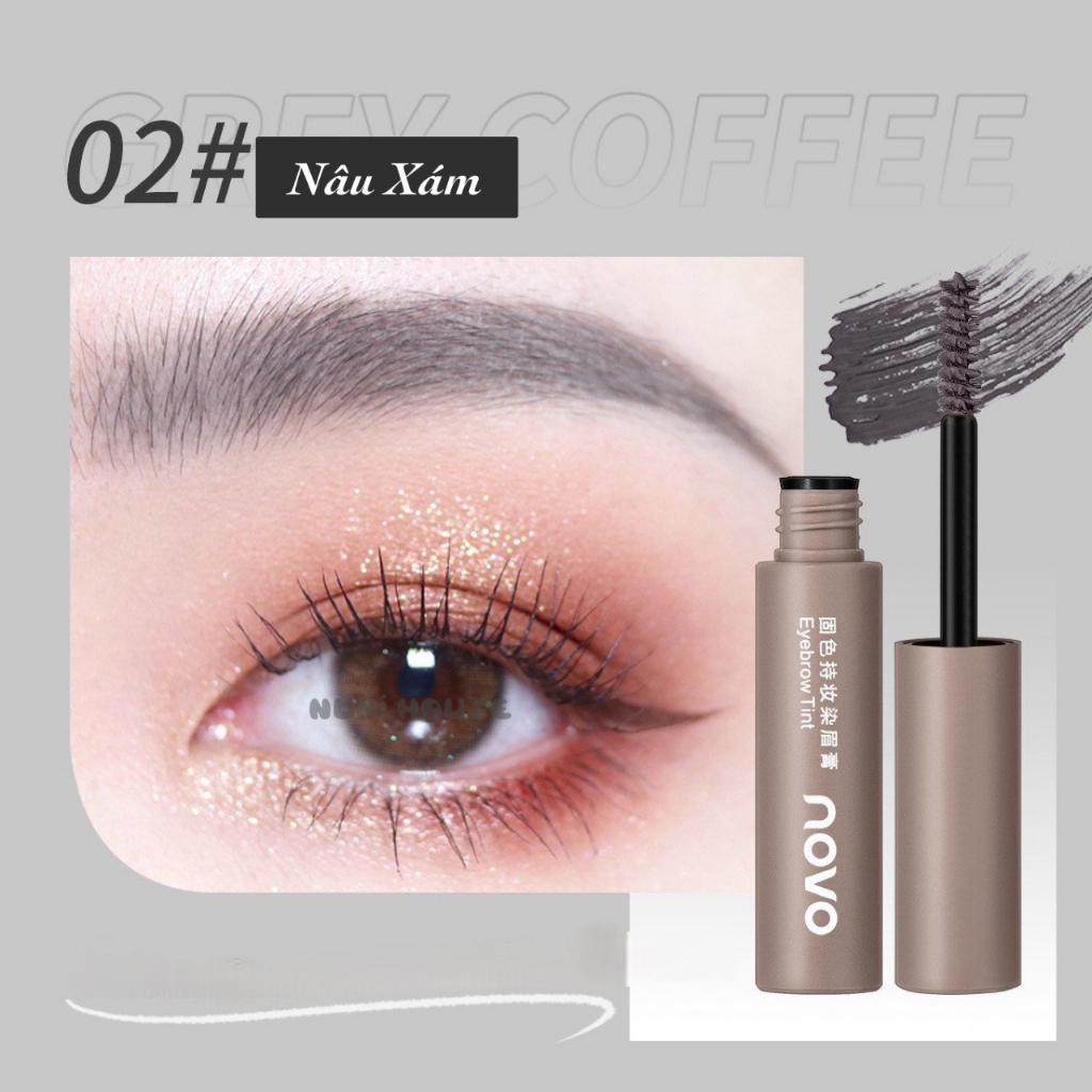 Mascara Lông Mày NOVO Eyebrow Tint Tự Nhiên Lâu Trôi Chống Thấm Nước Mồ Hôi Bền Màu Cả Ngày