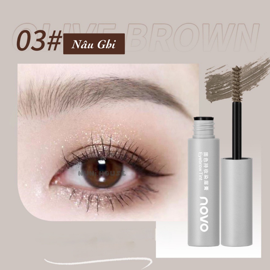 Mascara Lông Mày NOVO Eyebrow Tint Tự Nhiên Lâu Trôi Chống Thấm Nước Mồ Hôi Bền Màu Cả Ngày