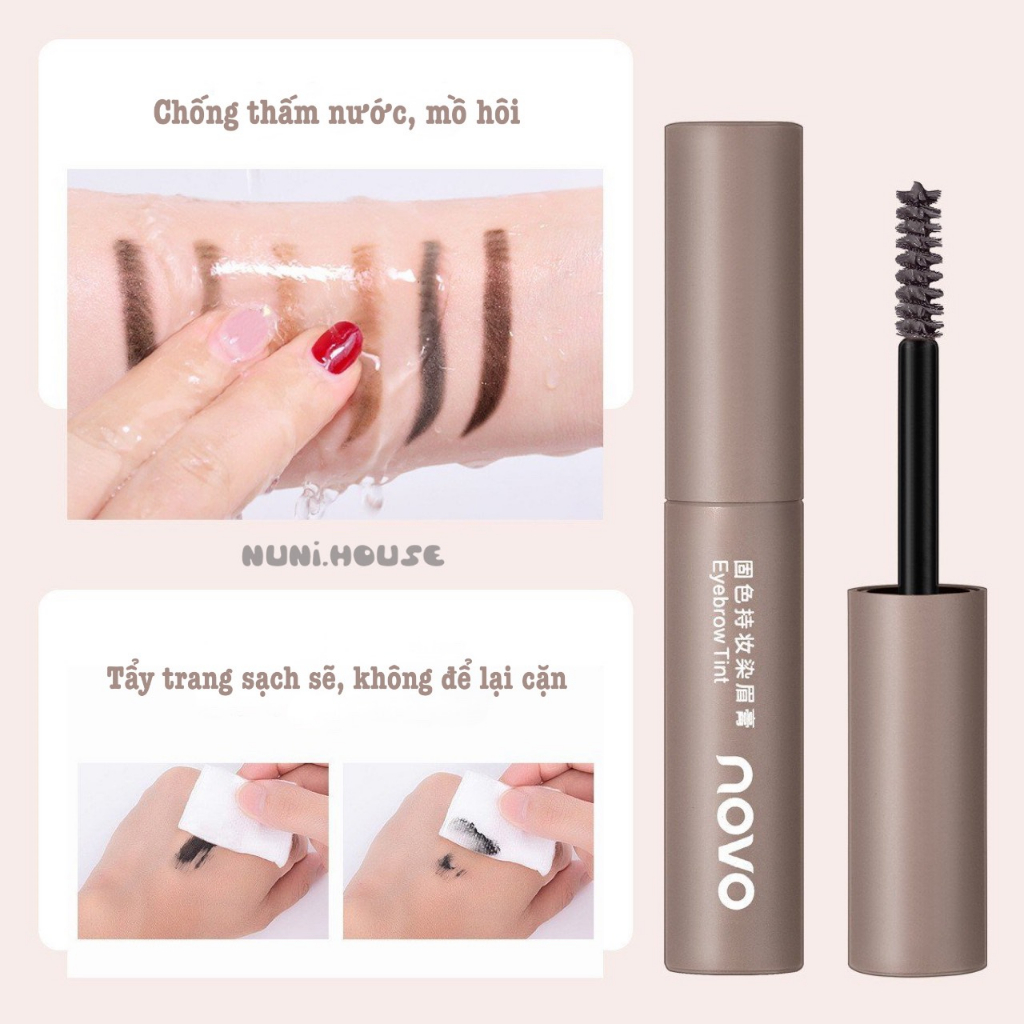 Mascara Lông Mày NOVO Eyebrow Tint Tự Nhiên Lâu Trôi Chống Thấm Nước Mồ Hôi Bền Màu Cả Ngày