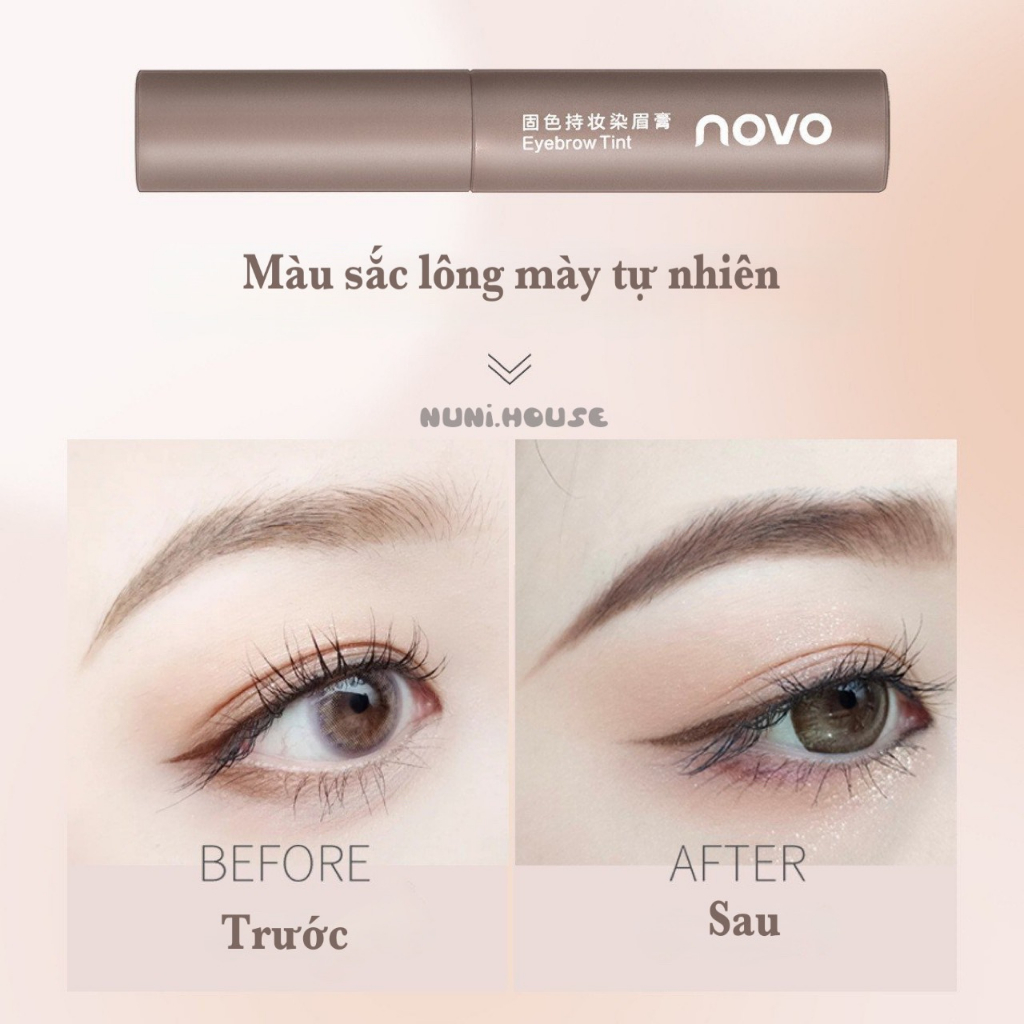 Mascara Lông Mày NOVO Eyebrow Tint Tự Nhiên Lâu Trôi Chống Thấm Nước Mồ Hôi Bền Màu Cả Ngày