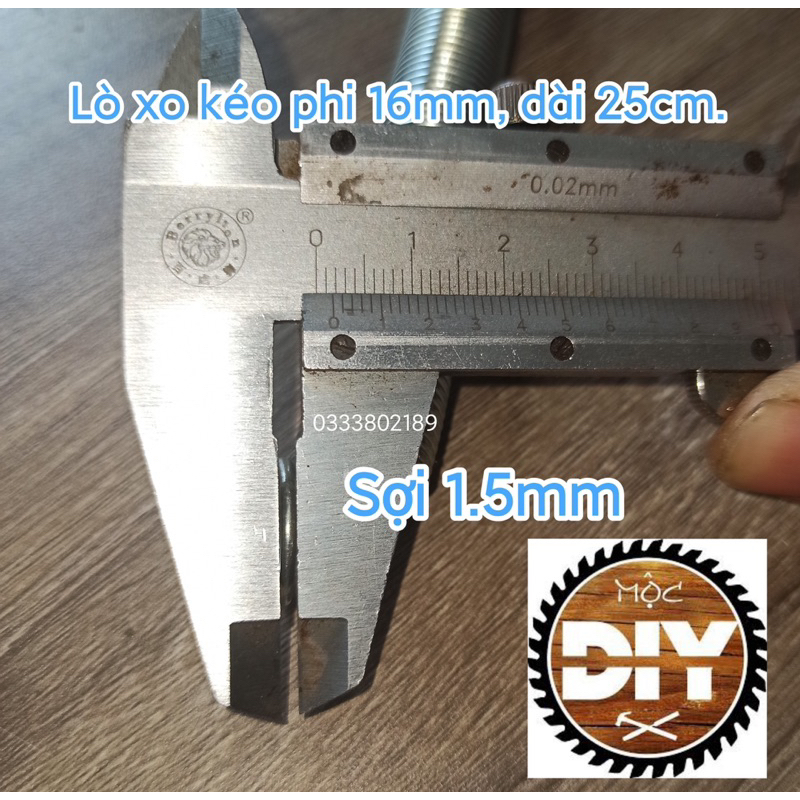 Lò xo kéo thép mạ trắng phi 16_ MOCDIYshop