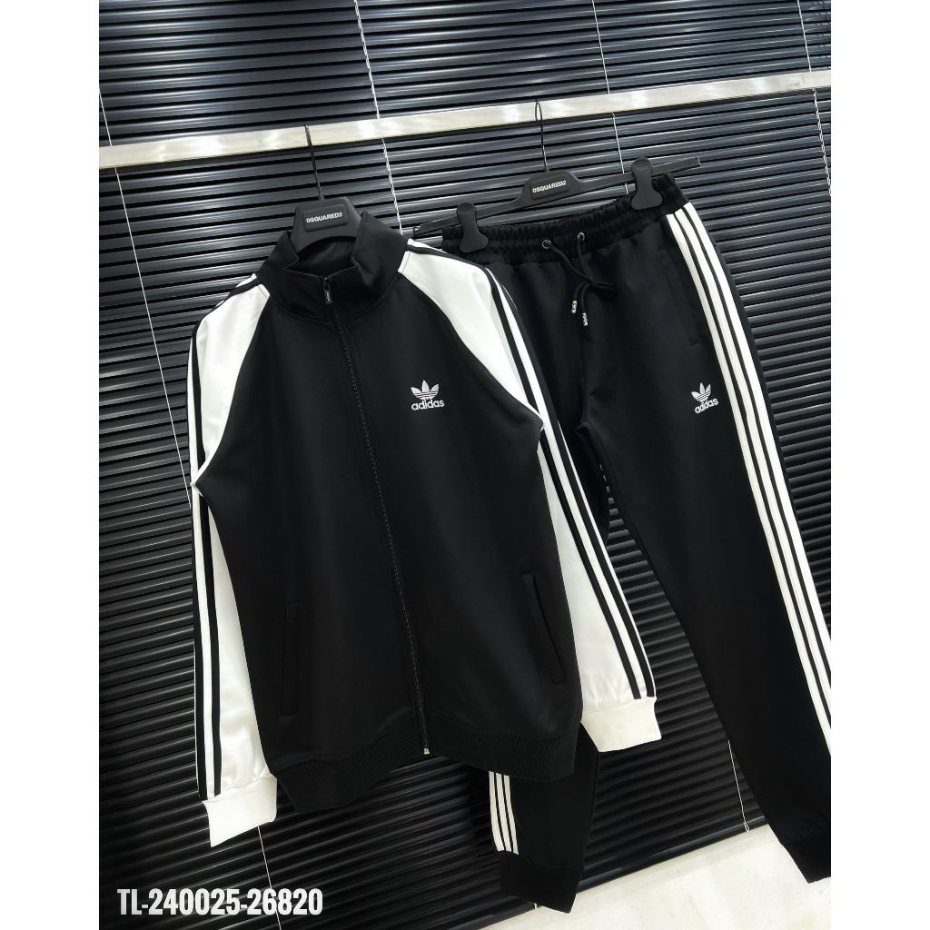 🔥Hot🔥Bộ nỉ Adidas phối 2 màu thêu logo thiết kế hot trend Nam Nữ Thu Đông 2023