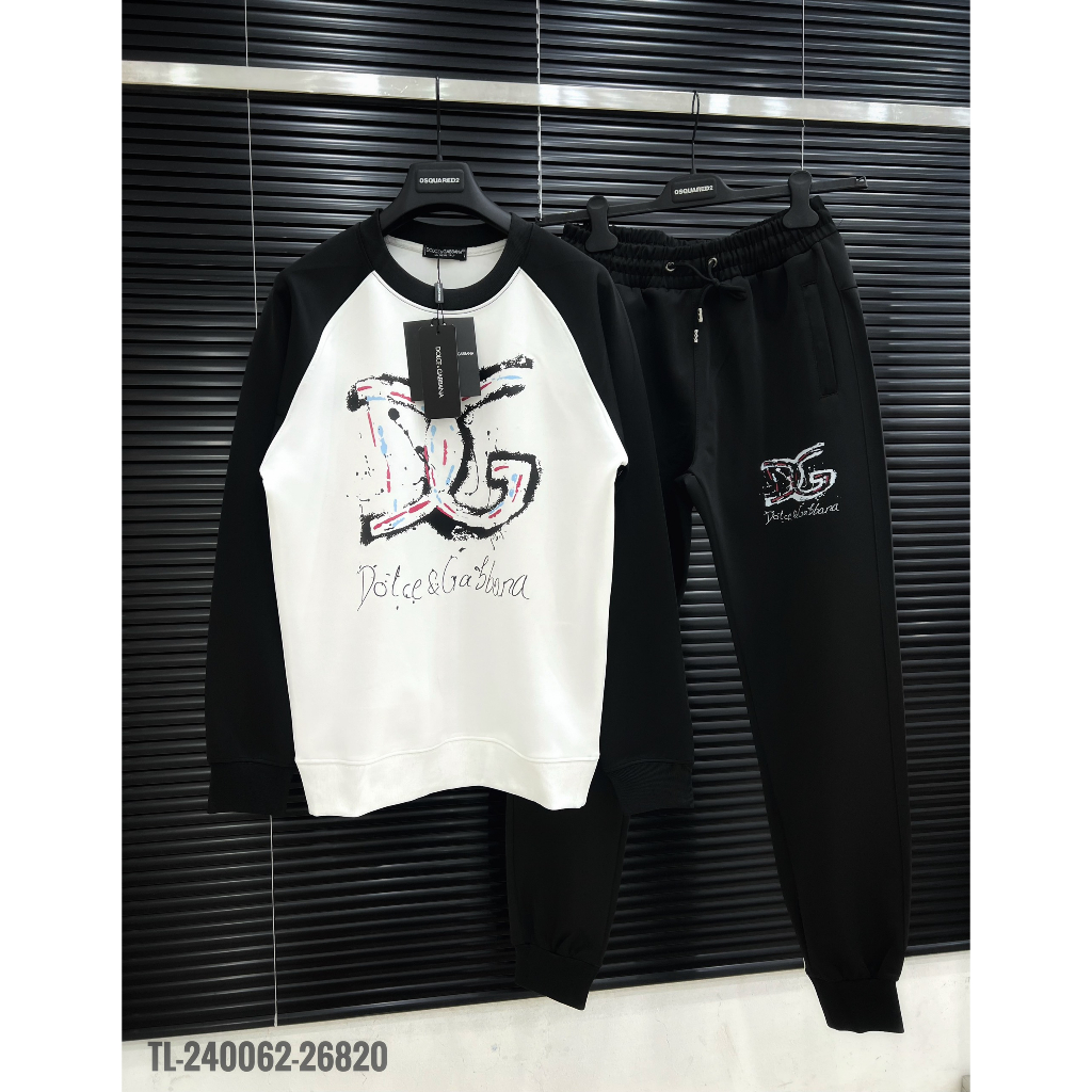 🔥Hot🔥Bộ nỉ DG in chữ thiết kế hot trend Nam Nữ Thu Đông 2023