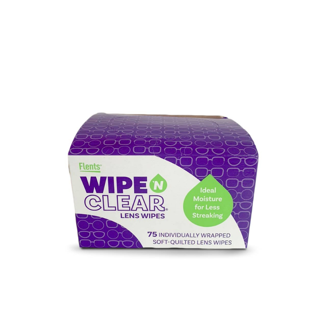 Khăn vệ sinh mắt kính Flents Wipe'N White Quick Dry Clear Lens Wipes 75 miếng