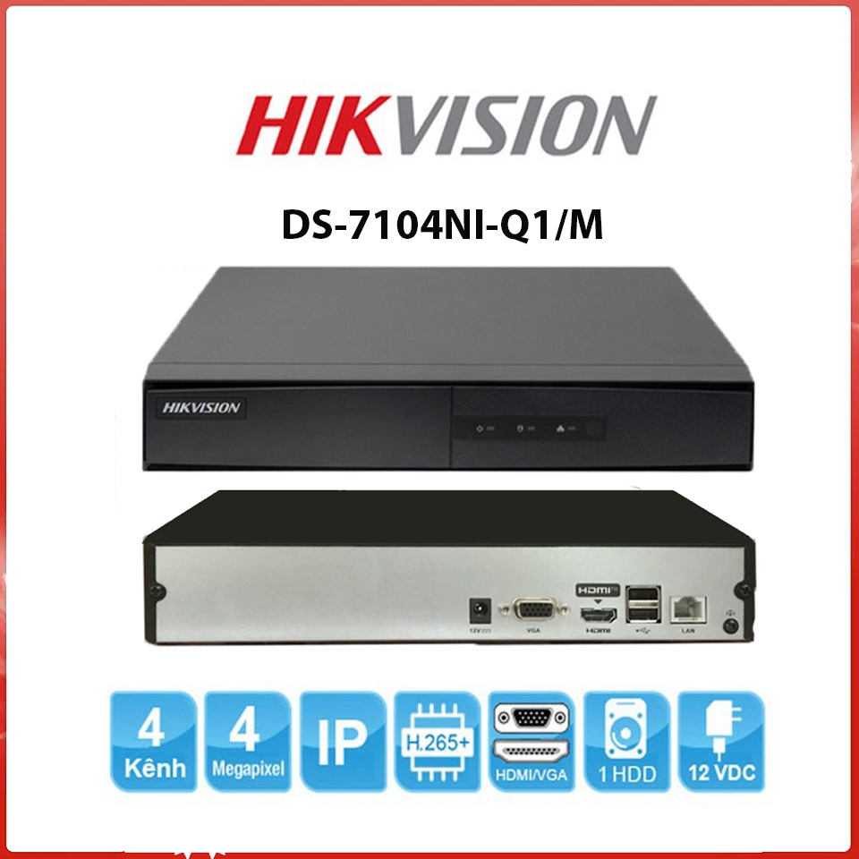 Đầu ghi camera ip Hikvision | Hiviz 4,8,16 Kênh, Upto Max Camera 8mp - Bảo hành chính hãng