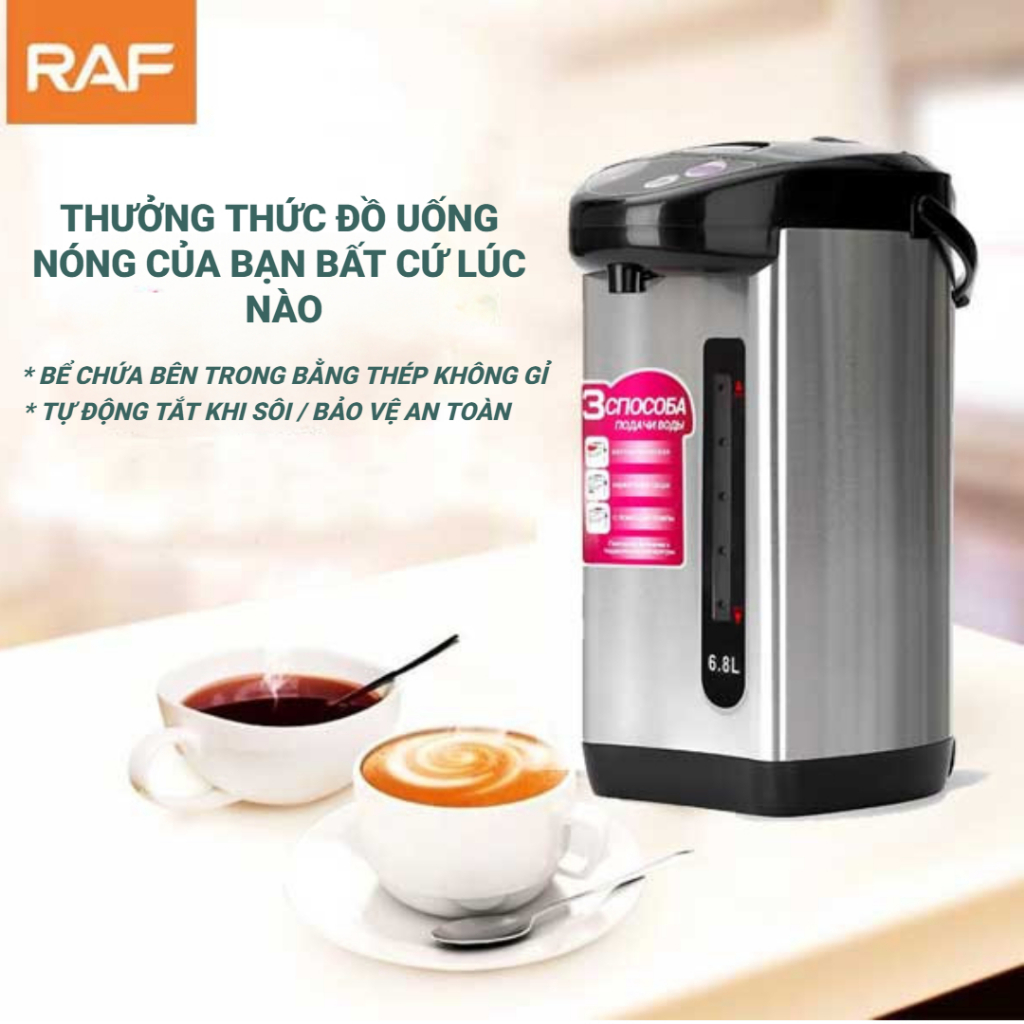 Bình thủy điện bình điện máy đun nước nóng siêu tốc RAF dung tích 6.8L tiệt kiệm nóng nhanh | BigBuy360 - bigbuy360.vn