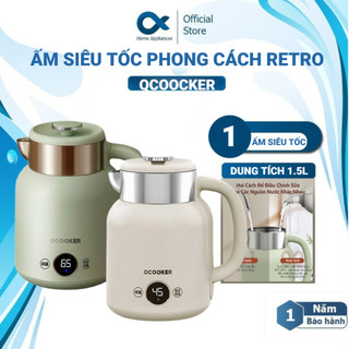 Ấm siêu tốc ấm đun nước nóng siêu nhanh  Qcooker CR-SH1501 dung tích 1.5L kèm điều khiển nhiệt độ, chế độ hẹn giờ