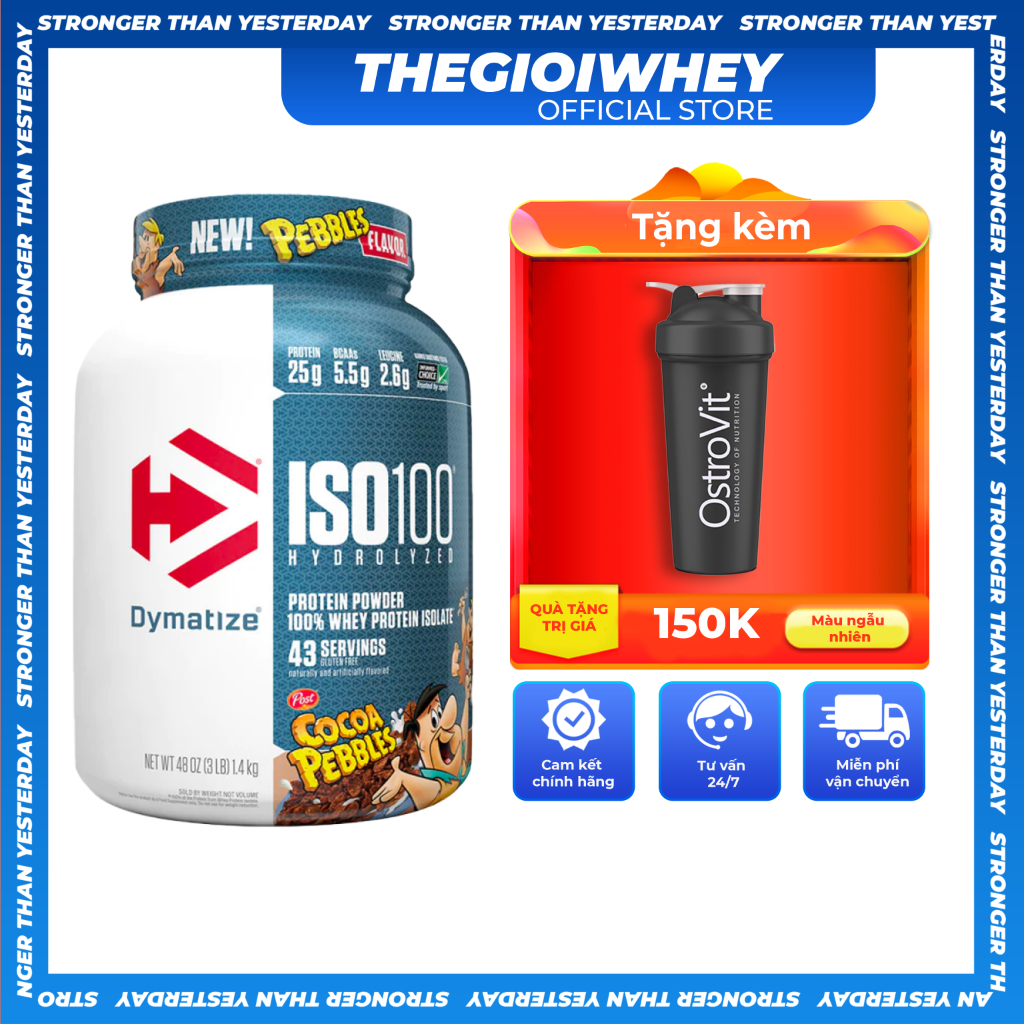 Dymatize ISO100 HYDROLYZED 5lbs, Whey Protein Bổ Sung Đạm, Hỗ Trợ Tăng Cơ Giảm Mỡ
