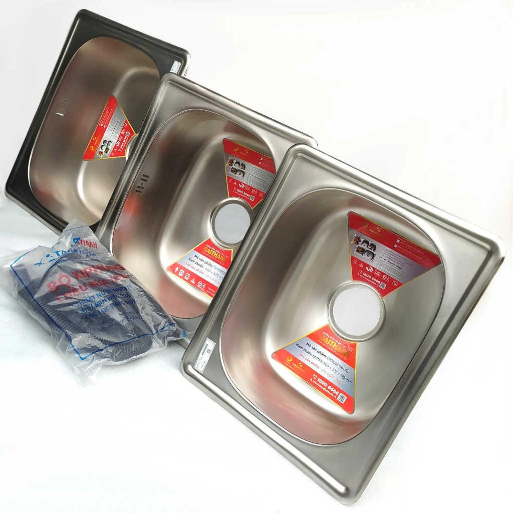 Chậu Rửa Chén Bát Inox TÂN Á ĐẠI THÀNH Loại 1 Hộc Rửa - Hàng Thanh Lý - Nhiều kích thước tặng bộ xi phông chính hãng