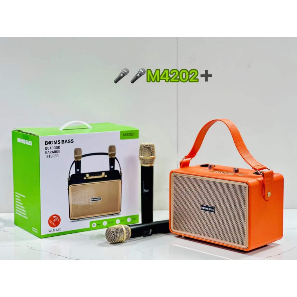 Loa bluetooth karaoke M4202 kèm 2 micro không dây xách tay công xuất 20W, âm thanh trầm ấm, bass căng- TECHHIGH OFFICALL | BigBuy360 - bigbuy360.vn