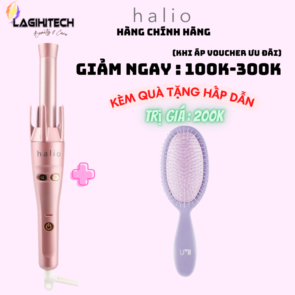 [LAGIHITECH] Máy Uốn Tóc Tự Xoay Ion Âm Halio Auto Rotating Hair Curler - Hàng Chính Hãng