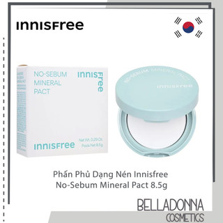 Phấn Phủ Dạng Nén, Không Màu, Kiềm Dầu Innisfree No-Sebum Mineral Pact 8.5g