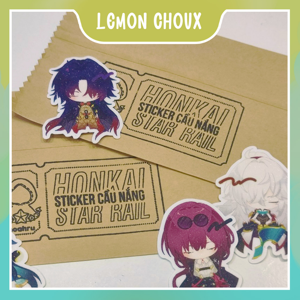 Sticker gacha Honkai Star Rail búp bê cầu nắng lấp lánh 34 nhân vật