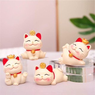 Set 4 chú mèo tài lộc mini - set mèo thần tài