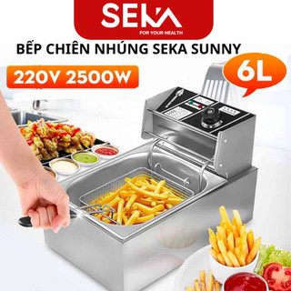 [BH 24 THÁNG] Bếp chiên nhúng điện seka sunny 6L, 12L inox cao cấp, chiên ngập dầu