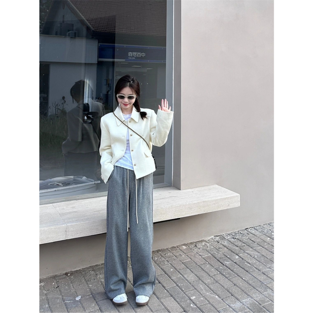 Áo khoác dạ dài tay tiểu thư phong cách ngọt ngào,chất dạ tweed hàng dày dặn