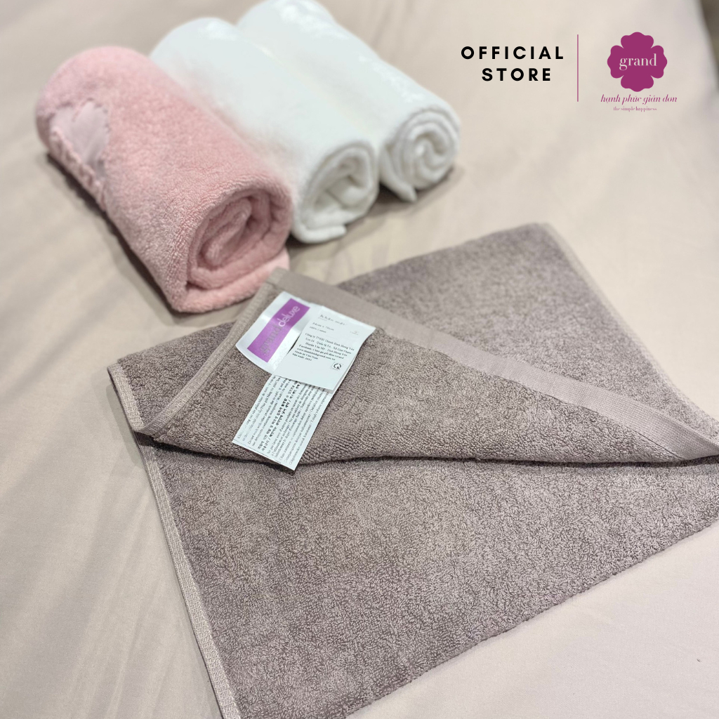 Khăn Tắm, khăn mặt 3 màu 100% Cotton by Grand, mềm mịn , thấm hút ,không phai màu