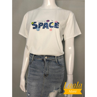(Mẫu mới) Áo thun cổ tròn in bet SPACE