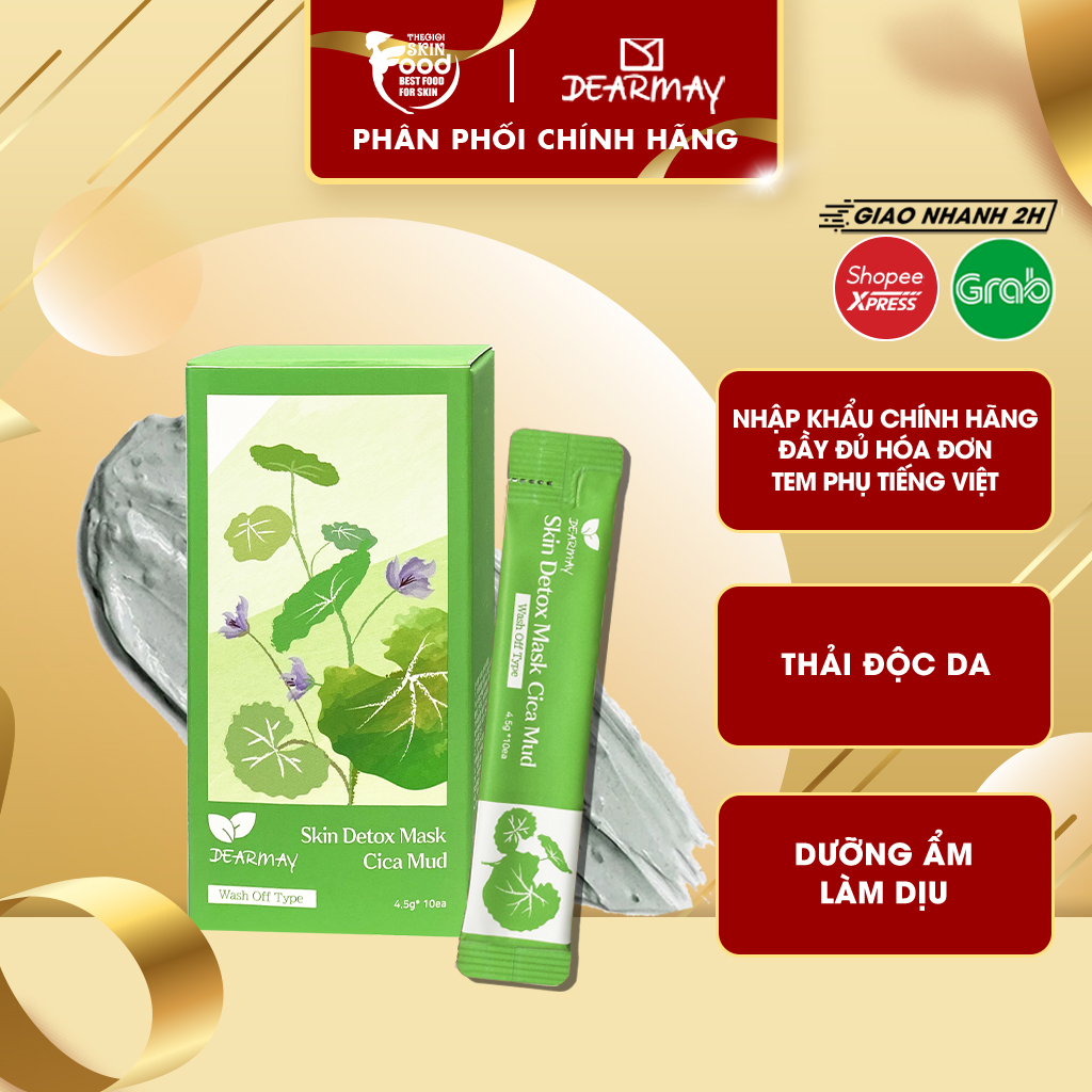 Mặt Nạ Đất Sét Chiết Xuất Rau Má Dearmay Skin Detox Mask Cica Mud