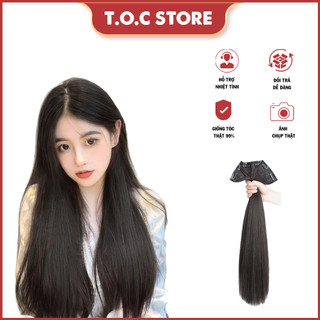 Tóc giả 3 mảnh thẳng, làm phồng chân tóc ,độn phồng hai bên dài 45cm và 55cm