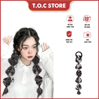 Tóc giả thắt bím,tết tạo kiểu, buộc tóc giả tết light dễ thương