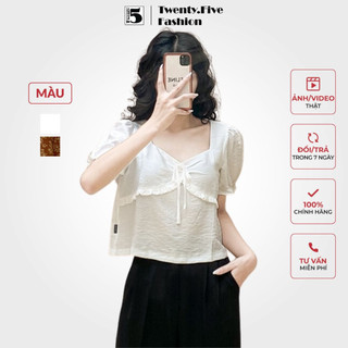 Áo sơ mi tay lửng bo chun, cổ vuông, có dây rút Twenty.5 - SA57