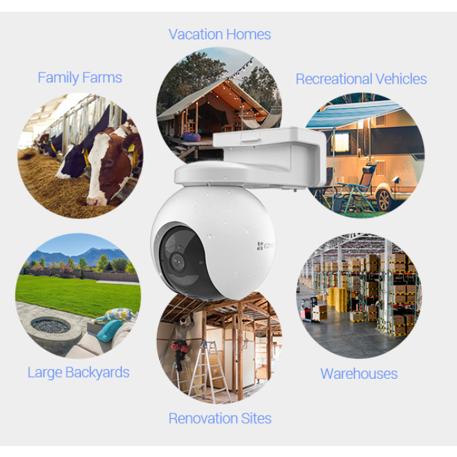 Camera Ezviz EB8 2K Dùng Sim 4G Kèm Pin Năng Lượng Mặt Trời - HKT TECHNOLOGY