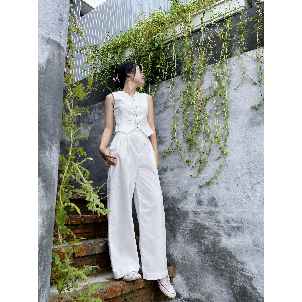 Áo gile linen 2 lớp cao cấp form Hàn quốc tôn dáng - 𝐆𝐢𝐥𝐞 𝐥𝐢𝐧𝐞𝐧